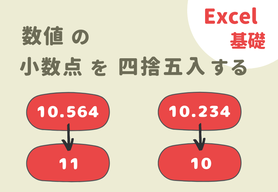 Excelで小数点以下を四捨五入するには Sheeplog